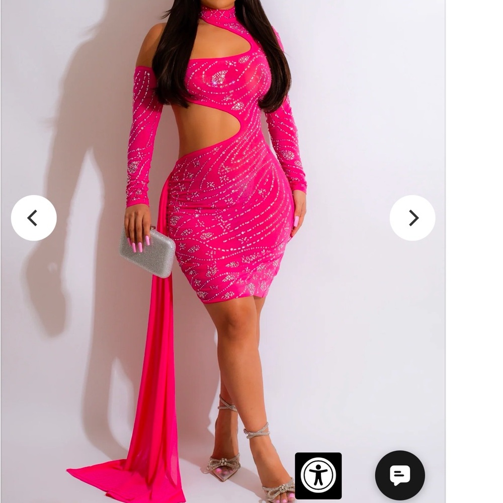 Elegant Pink Cut-Out Dress
